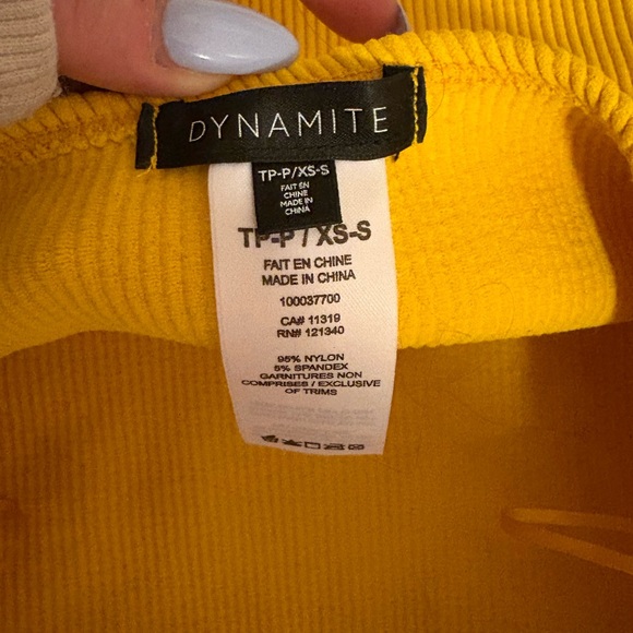 Yellow Ribbed Tube Top - Picture 3 of 3